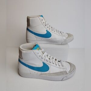Nike Blazer Mid '77 Summit White/ Aquarius Blue Grade School Boys' Shoe 6Y